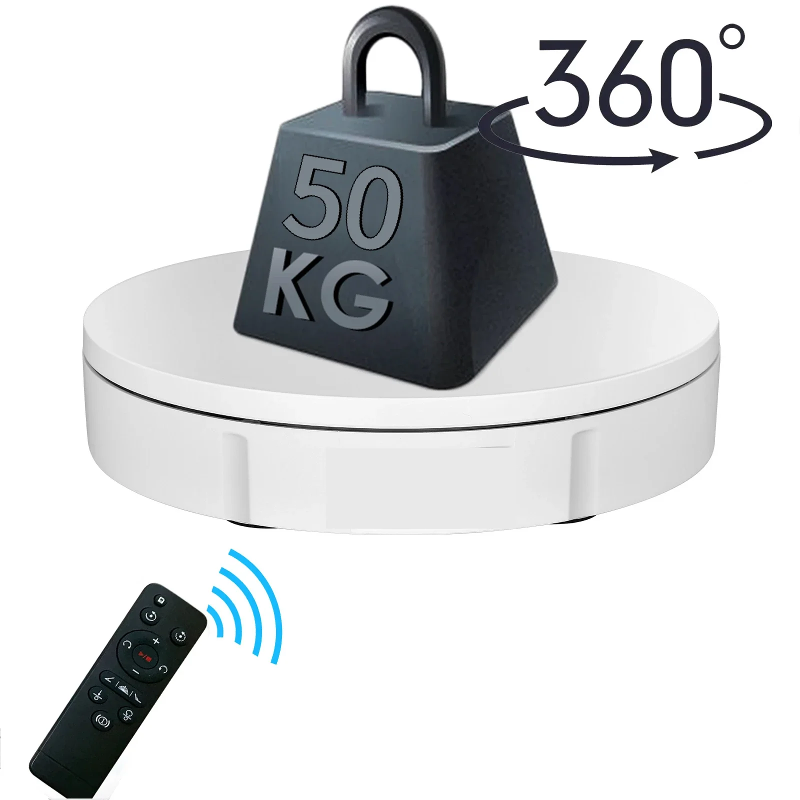 Robuster, 50 kg schwerer, elektrisch drehbarer Präsentationsständer mit Fernbedienung, 360 ° Einstellbare Geschwindigkeit und Winkel für Live-Vertrieb/Fotografie-Plattenspieler Image