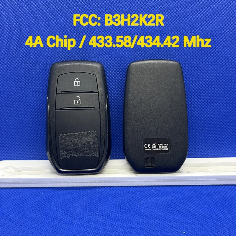 CN007212 2-Tasten-Smart-Fernbedienungsschlüssel 4A-Chip 433,58/434,42 MHz FCC B3H2K2R 8990H-K0050 Keyless Go für Toyota Yaris 2020 Image