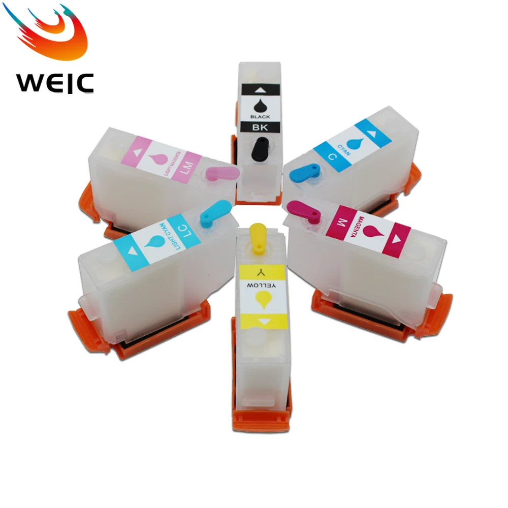 6 Farben/Set 378xl 378XL T3791 Leere Nachfülltintenpatrone mit ARC-Chip für Epson XP-8500 XP-8505 XP-8600 XP-8605 Drucker Image