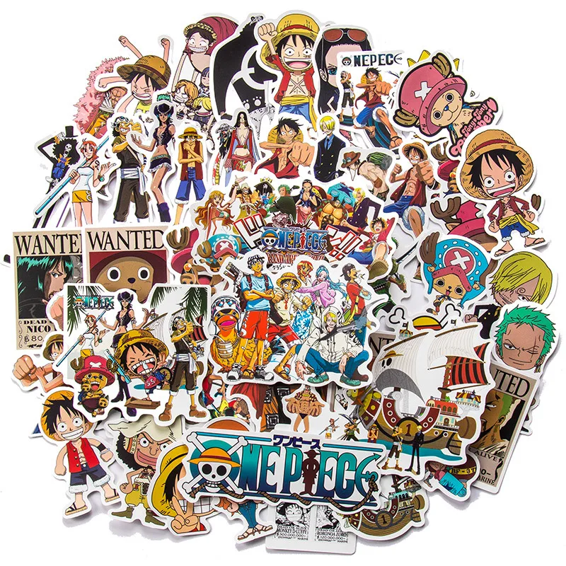 50/100 Stücke Japan Anime One Piece Figur Luffy Spielzeug Aufkleber Notebook Motorrad Skateboard Computer Handy Aufkleber Spielzeug Geschenke