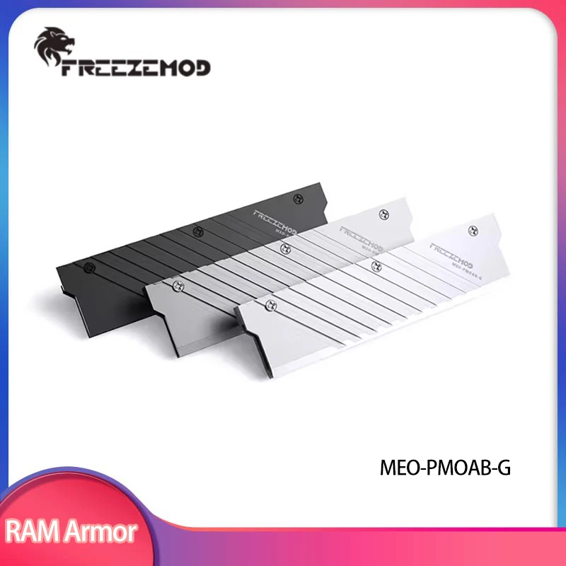 FREEZEMOD 2 Stück Computer-Wasserkühler-Speicher-Kühlkörper aus Aluminiumlegierung DDR5 RAM-Abdeckung Schwarz/Silber/Weiß / MEO-PMOAB-G Image
