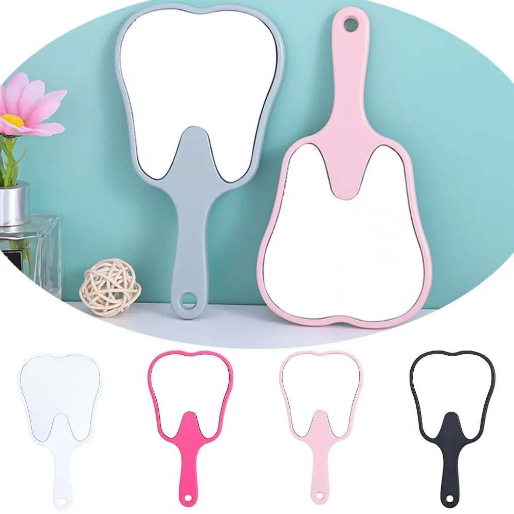 Universeller zahnförmiger Handspiegel aus PVC, hochauflösender Make-up-Spiegel, Zahnspiegel, Geschenk-Handspiegel