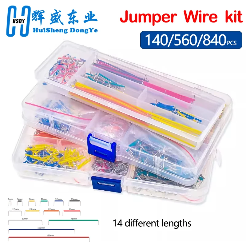 140/560/840 stücke Elektronische Diy Brot Platine Jump Draht Test U Form Solderless Prototyp PCB Breadboard Jumper kabel Kit Image