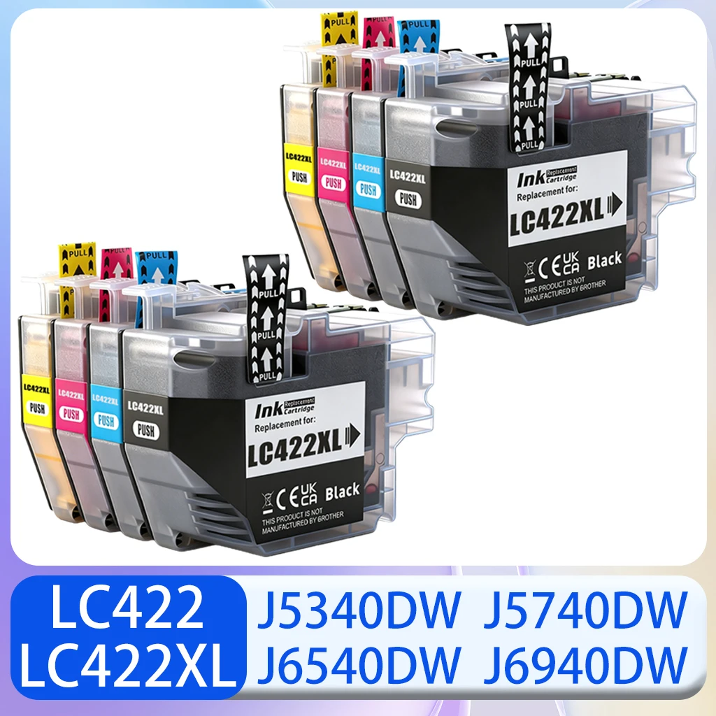 LC422 LC422XL Tintenpatrone, Pigmenttintenpatrone, kompatibel mit Brother MFC-J5340DW J5345DW J5740DW J6540DW J6940DW Druckertinte Image