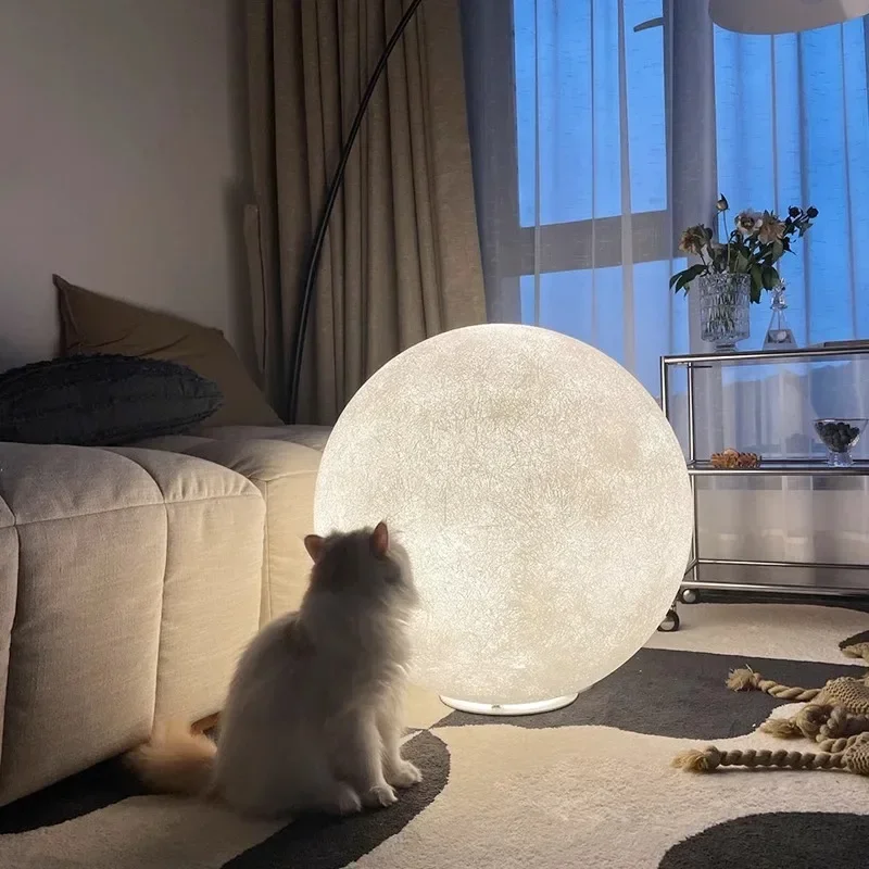 2025 Nordic Moon LED Stehleuchte Wohnzimmer Atmosphäre Runde Stehleuchte Dekoration Beleuchtung Schlafzimmer Nachttisch Glanz Lampe Fi