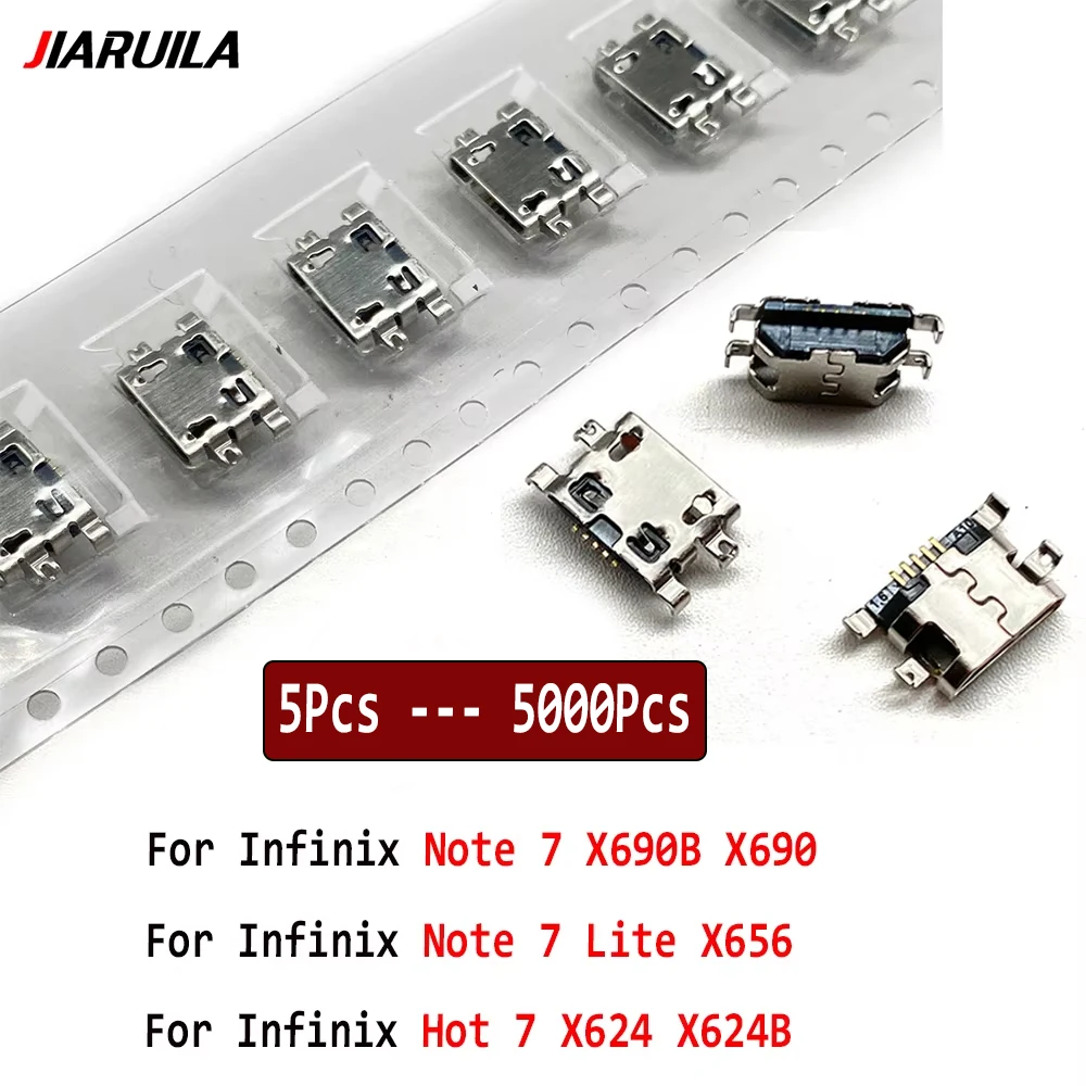 5 Stücke - 5000 Stücke USB jack buchse stecker ladegerät Ladeanschluss Für Infinix HINWEIS 7 X690B X690 Hinweis 7 Lite X656 Heißer 7 X624 X624B Image