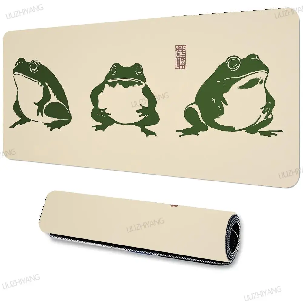 Japanische Kunst Frosch Malerei Mauspad XXL Büro Gaming Mauspad Gummi rutschfeste lange Schreibtischunterlage großes Computer Laptop Mauspad Image
