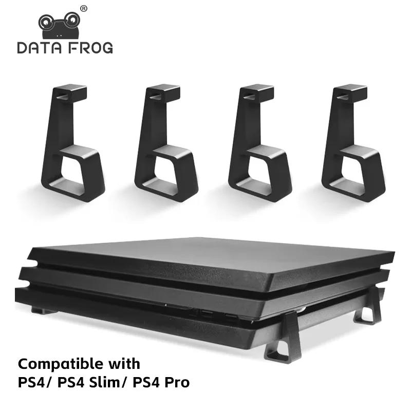 Support mural DATA FROG pour console PS4 Slim/Pro | Support de pieds de support horizontal | Accessoires pour console de jeu peu encombrant