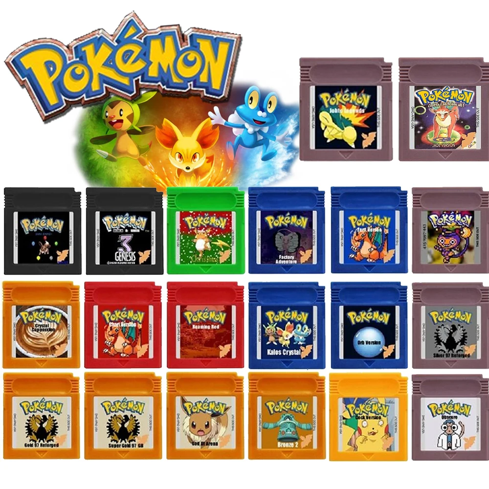 GBC Pokemon Series Game Cartridge 16-Bit Video Game Console Card Black White Genesis Gold Silver 97 Team Rocket Edition for GBC