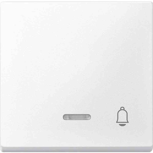 Merten System M Kontrollwippe, Schalter/Taster, polarweiß, matt, Symbol Klingel, geeignet für Bussystem-Tasterankopplung Image