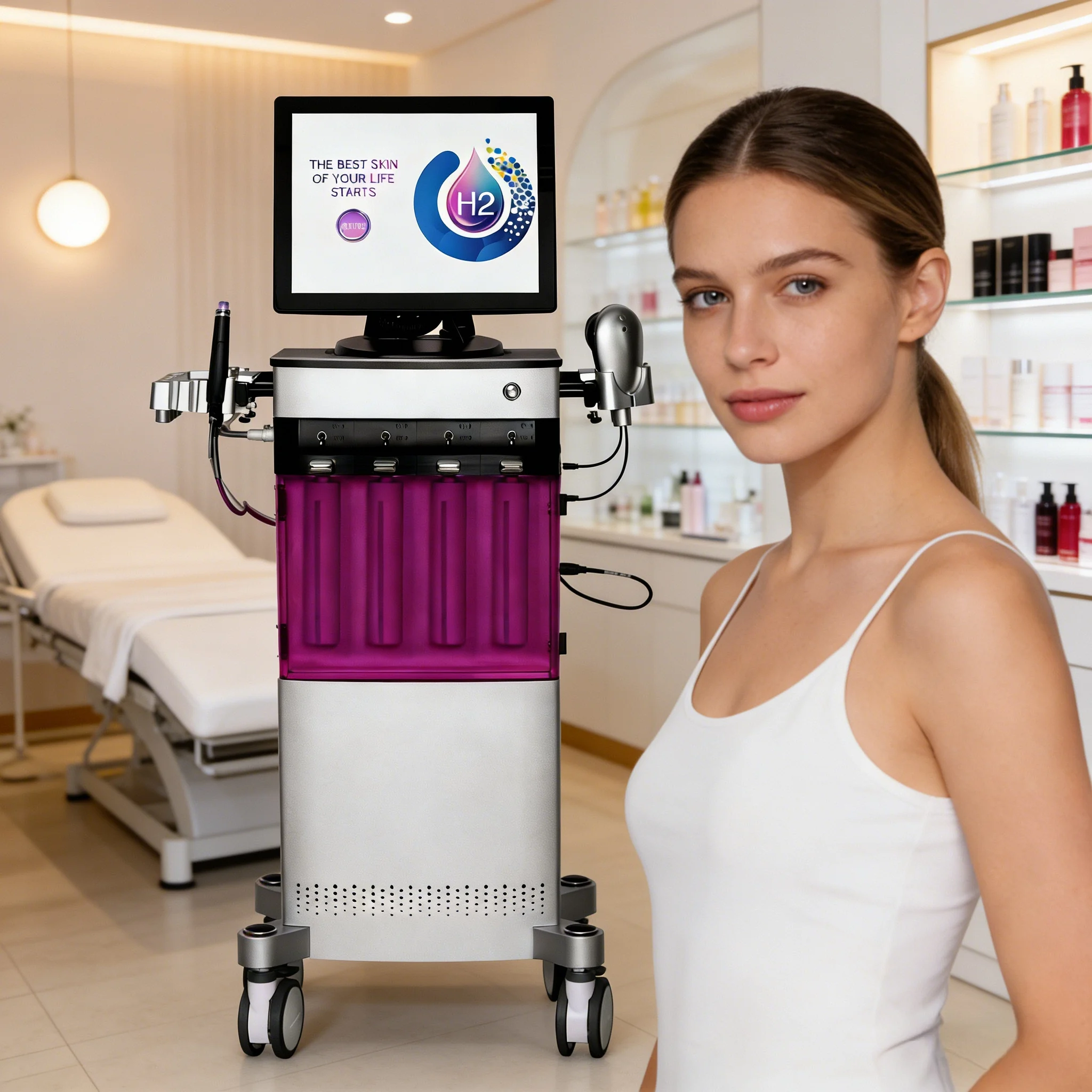 Appareil de soin du visage à oxygène 10 en 1, appareil professionnel pour le soin de la peau, nettoyage en profondeur, lifting du visage, homologué CE