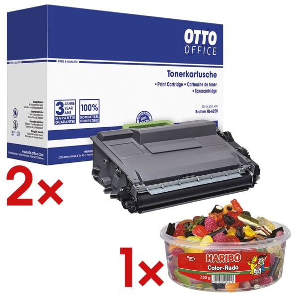 OTTO Office 2x Toner ersetzt Brother »TN-3480« inkl. Fruchtgummi »Color-Rado« Party Box 750 Image