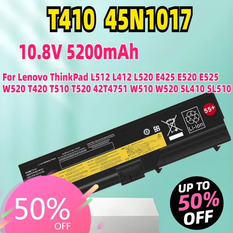 T410 Batterie 45N1017 45N1016 Für Lenovo ThinkPad L512 L412 L520 E425 E520 E525 W520 T420 T510 T520 42T4751 W510 W520 SL410 SL510 Image