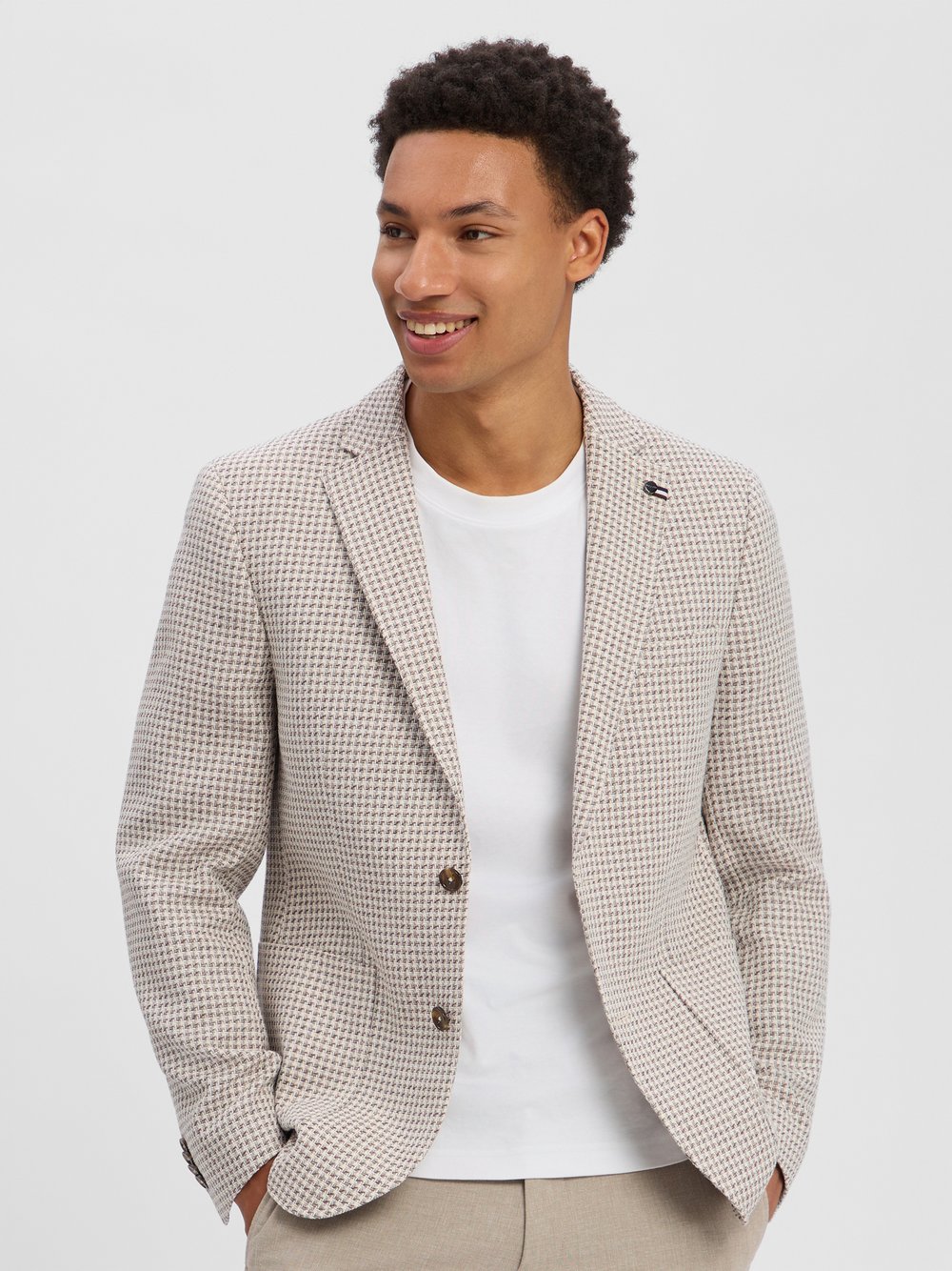 Bugatti Sakko mit Leinen-Anteil Herren Regular Fit Baumwolle beige, 56 Image