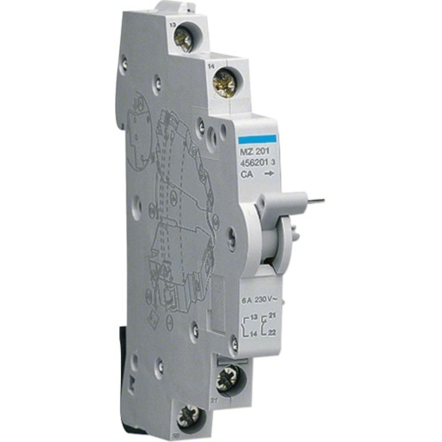 Hager Hilfskontakt für MCB RCBO < 125A 1 Schließer und 1 Öffner 6A 240V, 0,5TE Image