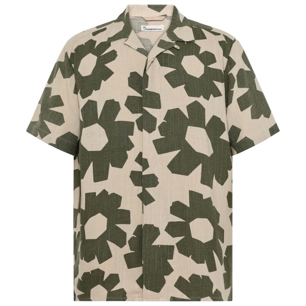 KnowledgeCotton Apparel - Linen-Mix Printed Shirt - Hemd Gr XXL oliv/beige