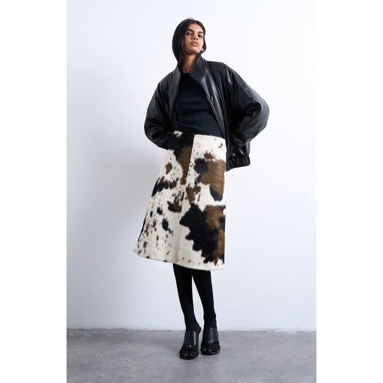 Faux Calf-Hair A-Line Skirt - White - TOPSHOP Skirts