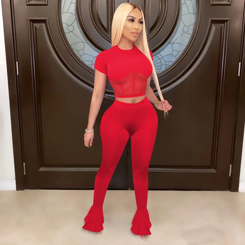 Set da 2 pezzi set da due pezzi da donna abiti estivi crop top pantaloni set da due pezzi abiti da donna sexy