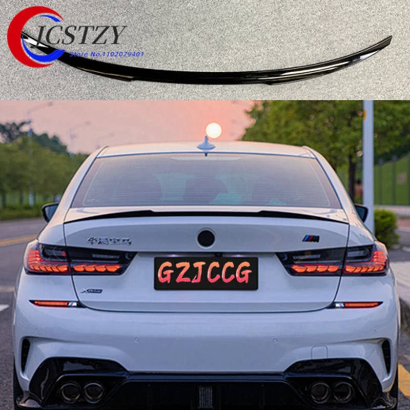 Per BMW nuova serie 3 G20 G28 M3 M4 stile materiale ABS nero e aspetto carbonio Spoiler posteriore esterno coda tronco Boot Wing