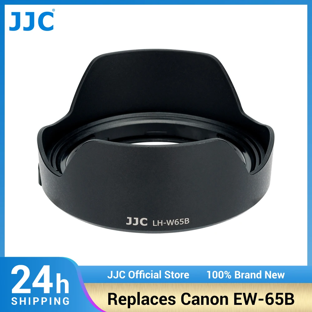 JJC EW-65B paraluce per fotocamera reversibile ABS compatibile con Canon EF 24mm/28mm F2.8 IS USM & RF 24mm F1.8 MACRO IS STM Lens nero