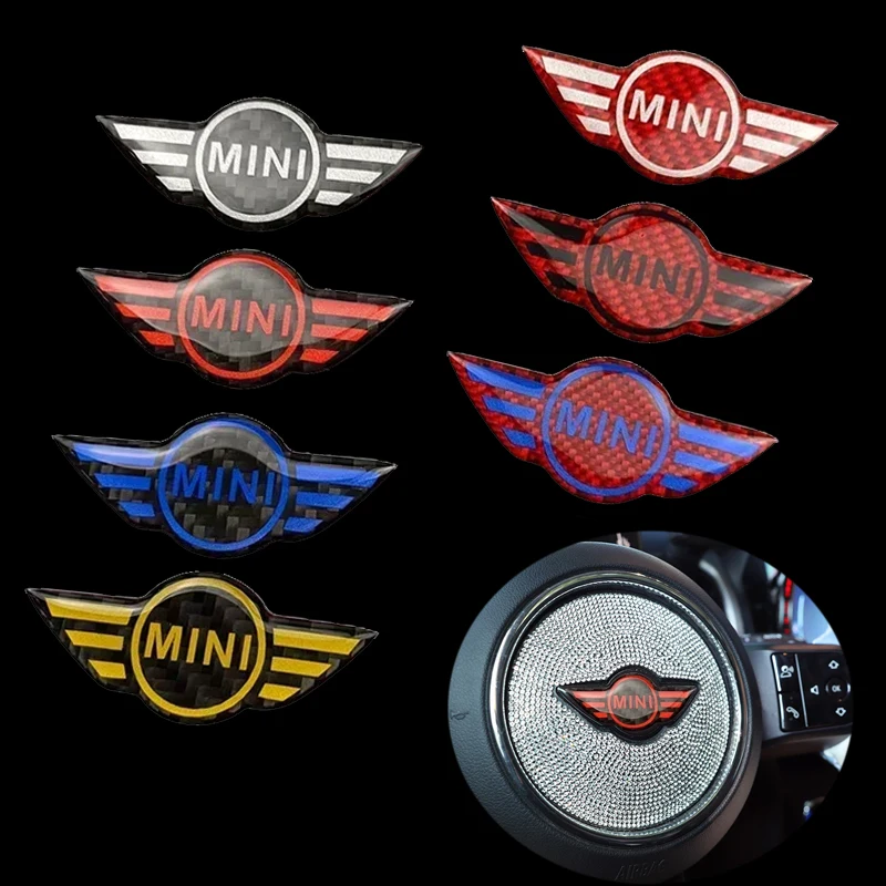 Autocollant en fibre de carbone pour Mini Cooper R56 F54 F55 John Cooper Works R50 R52 R53 R55 F56 F60, décoration centrale du volant de voiture