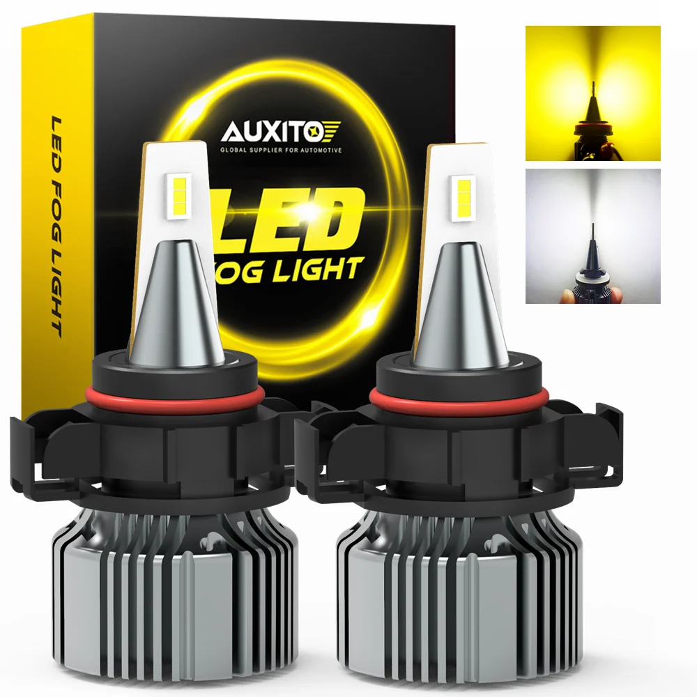 AUXITO 2 Pz CANBUS PSX24W LED Fendinebbia CSP H11 H8 H9 H16(JP) LED Fendinebbia Lampadine 3000K Giallo LED Fendinebbia DRL Lampade di guida per auto