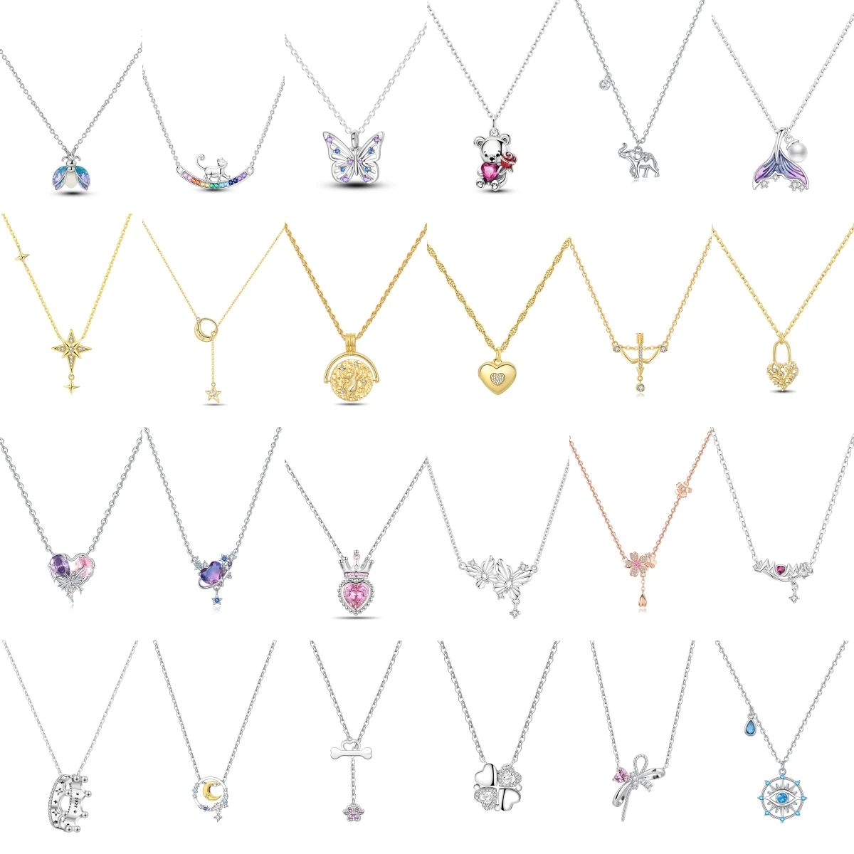 Orstarry Collana con ciondolo in argento 925 originale Collana in stile romantico con farfalla a forma di cuore, adatta per regali di festival di gioielli da donna