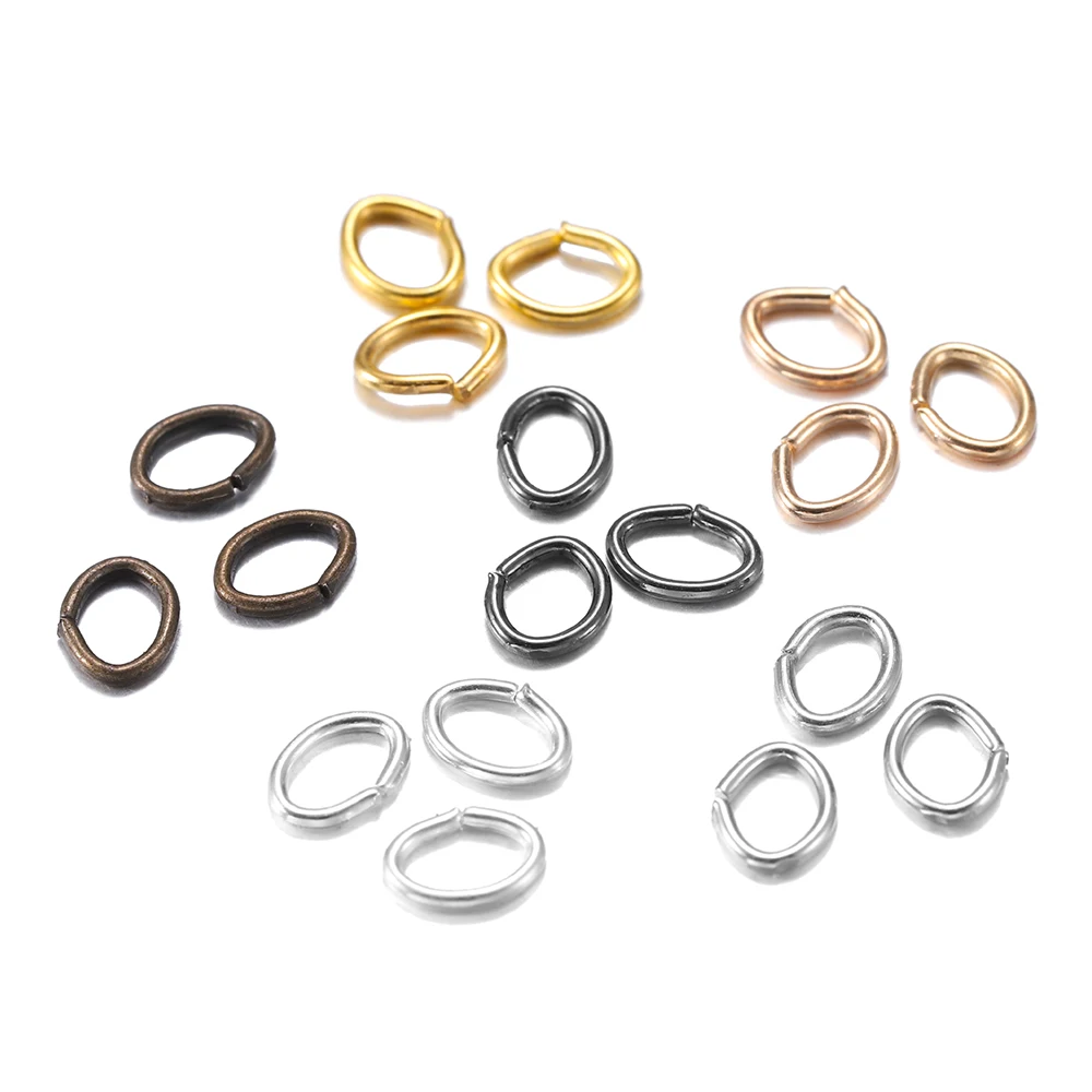 300 pz/lotto 4 5 6 7mm anello in metallo Color oro anello di salto ovale anelli divisi connettori per gioielli fai da te che fanno risultati accessori