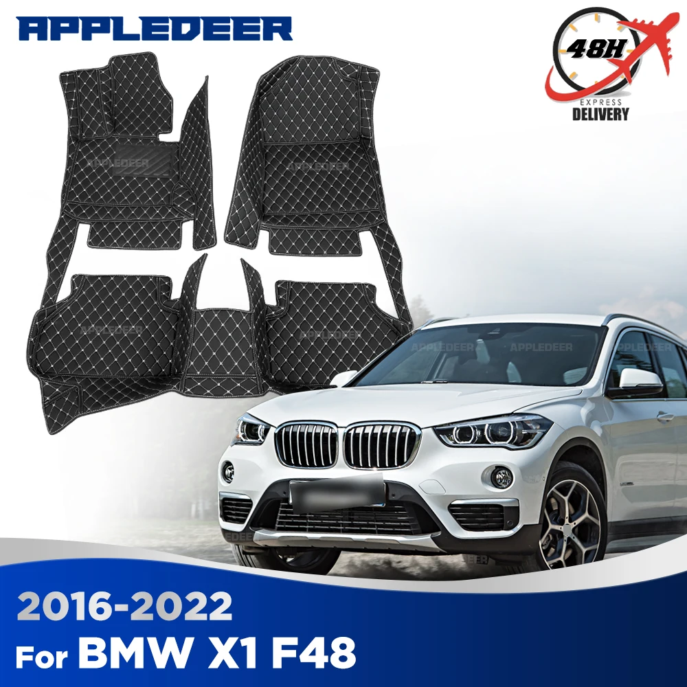 Tappetini per auto per BMW X1 F48 2016-2022 2021 2020 2019 2018 2017 Tappetini personalizzati per auto Copertura per tappeti Accessori interni