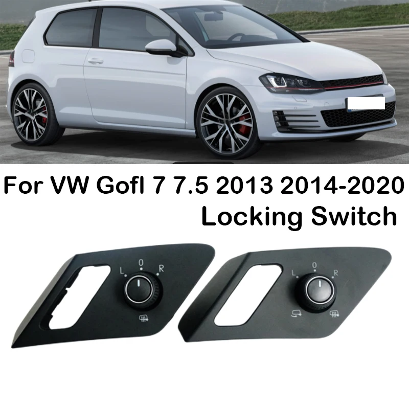 Pulsante di blocco della porta dell'interruttore di riscaldamento pieghevole per il controllo dello specchietto laterale dell'auto per VW Golf 7 7.5 GTI GTD Rline E-Golf MK7 2013-2020