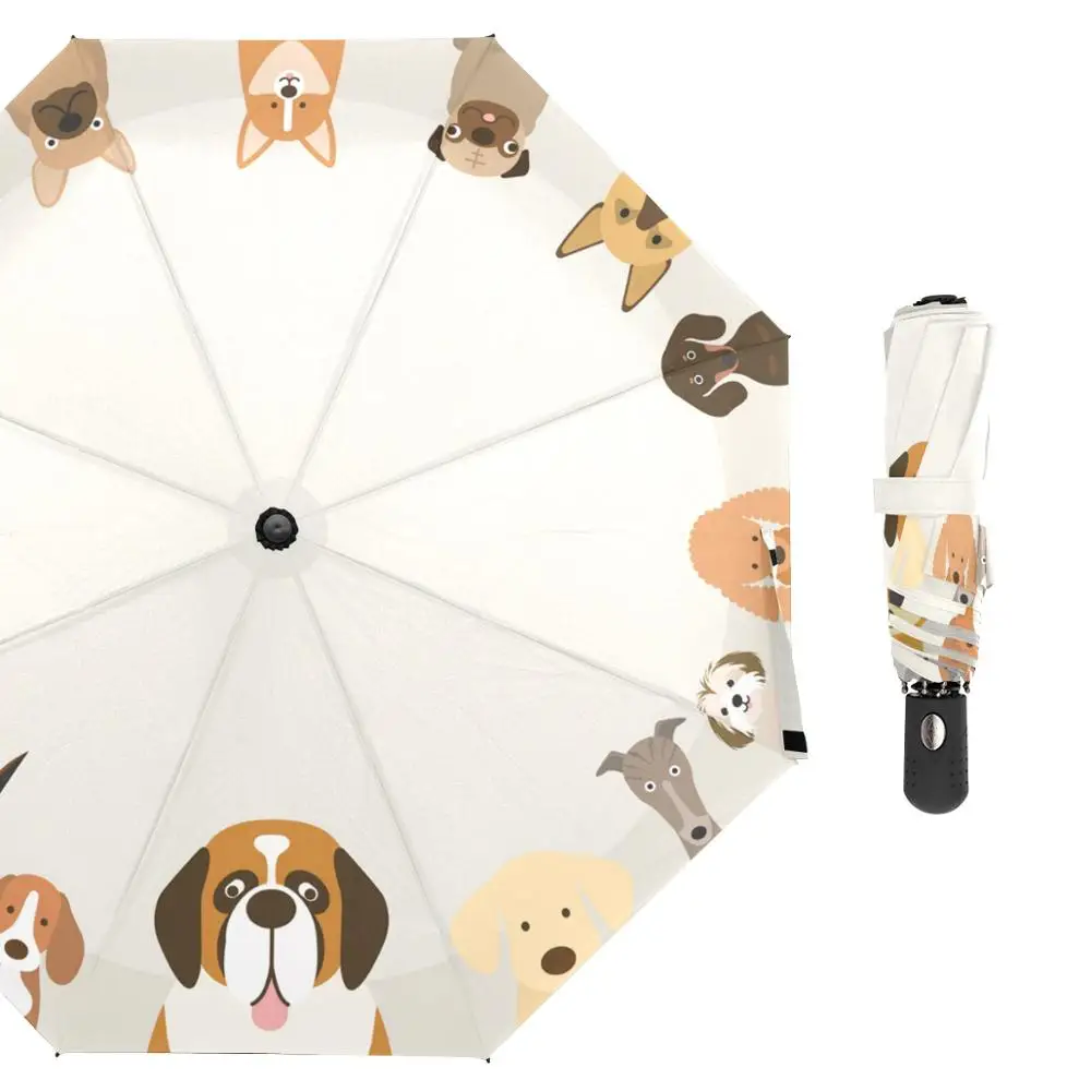 Cane famiglia ombrello da pioggia femmina animale 3 ombrello pieghevole pioggia donna ombrelli da Golf moda antivento personalizzati per bambino 8 nervature