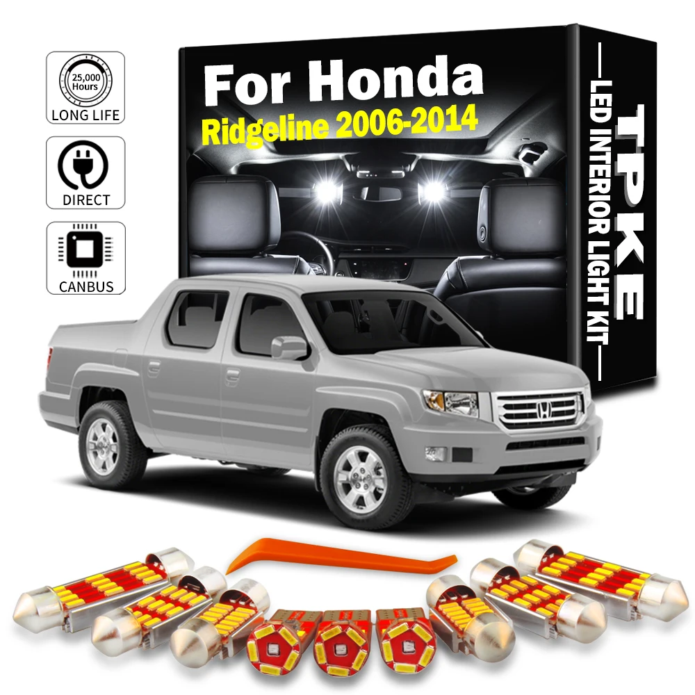 19 Pz Canbus HA CONDOTTO LA Lampada Interni Mappa Cupola Kit Luce Per Honda Ridgeline 2006-2008 2009 2010 2011 2012 2013 2014 Accessori Auto