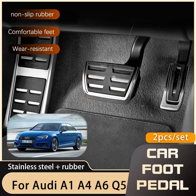 Gas Carburante Poggiapiedi Pedali Misura Per Audi A1 A4 A6 Q5 8X GB B6 B8 C6 C7 C8 8R 80A Acceleratore Freno Senza Foratura Pedale di Copertura Pad Auto