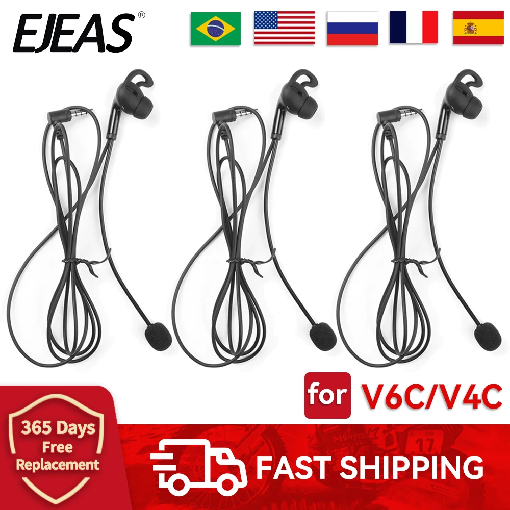3/1PCS EJEAS V6C/V4C Arbitro Auricolari In-Ear per FBIM Giudice Ear Intercom Auricolare Full Duplex Calcio Arbitro Cuffia