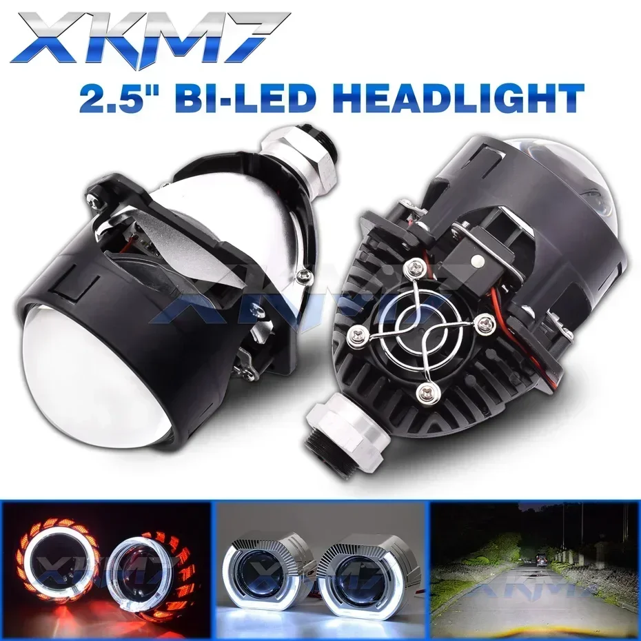 Bi led Lens 2.5 pollici LED Angel Eyes proiettori lenticolari faro bi led proiettore lenticolare per Auto faro H7 H4 H1 9005 9006 LED Kit faro Retrofit accessori Auto, fari led, luci led auto