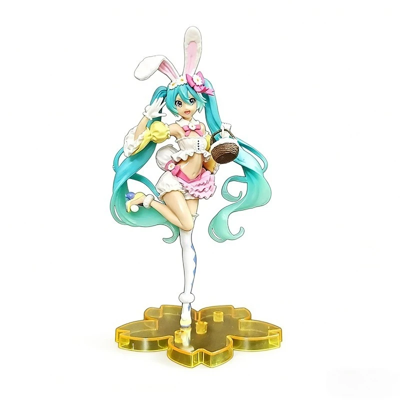 21CM Hatsune Miku Cartoon-Puppe Kawaii PVC-Modellpuppe Actionfigur mit Hasenohren zum Sammeln, Dekoration, Anime-Figur Image