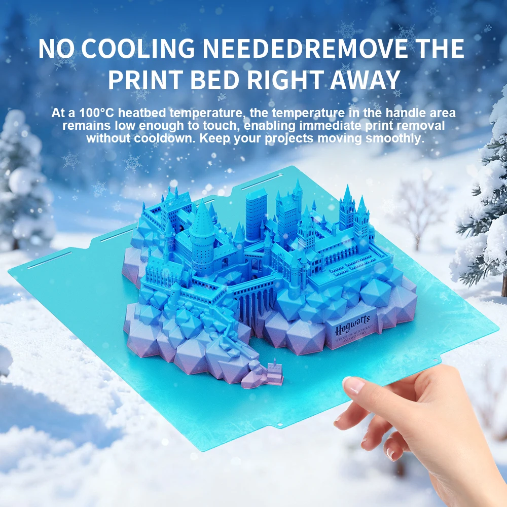 Kaltdruckplatte für Snapmaker U1 276x293mm Glacier, doppelseitige, hochviskose, strukturierte Federstahl-Bauplatte Image