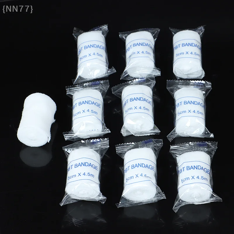 【FEB-NN77】10 Rollen/Lot 5 cm x 4,5 m PBT-Elastikbandage Erste-Hilfe-Set Mullrollenverband Image