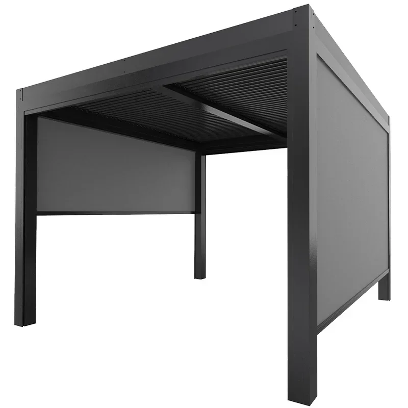 Gazebo Outdoor-Terrassenüberdachung aus Aluminiumlegierung mit Schiebe-Markise für Villen und Freizeitpavillons im Angebot Image