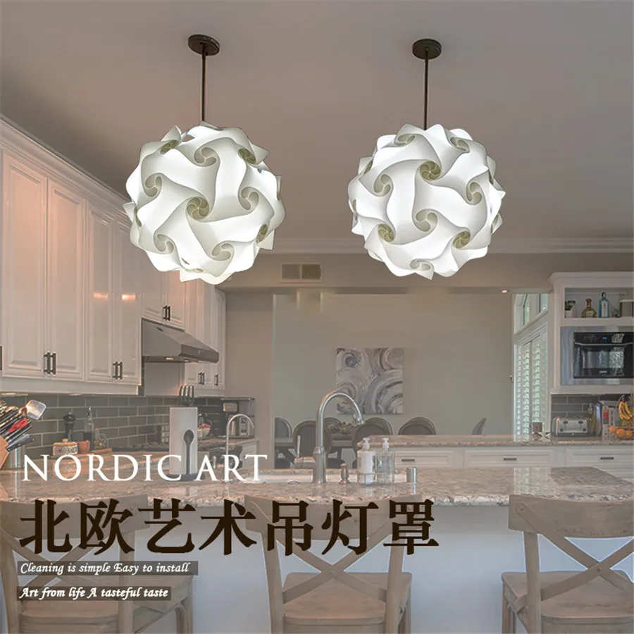 Moderne Kreative IQ DIY Puzzle Licht Nordic Anhänger Lampe Schatten Dekoration Kronleuchter Hängen Beleuchtung Wohnaccessoires