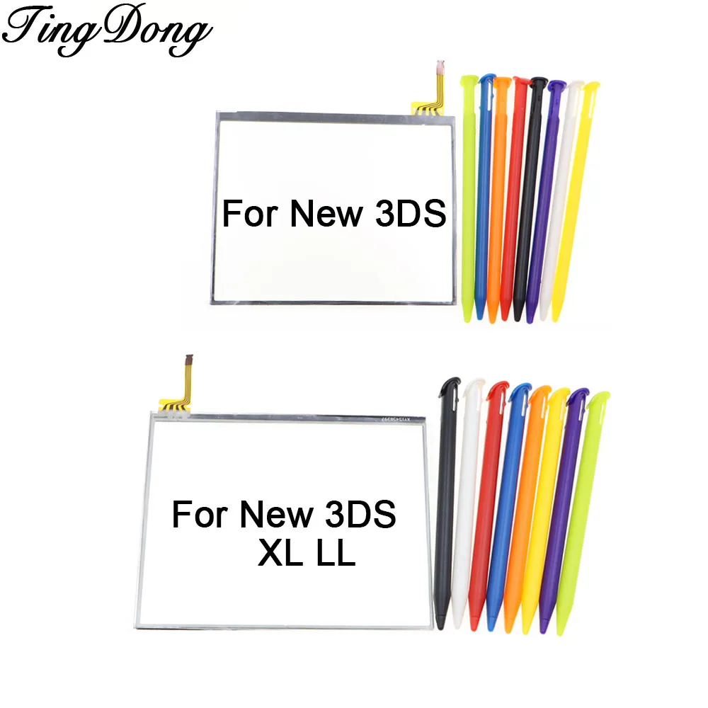 1Set Ersatz-Stylus-Stift aus Kunststoff + Touchscreen-Panel-Display-Digitizer-Glas für neue 3DS, neue 3DS XL LL-Konsole Image