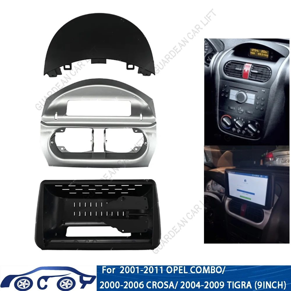 Für 2001–2011 OPEL COMBO/ CROSA/TIGRA (9 Zoll) Autoradio-Faszien Android GPS Stereo-Player 2 Din Head Unit Panel Dash Rahmen