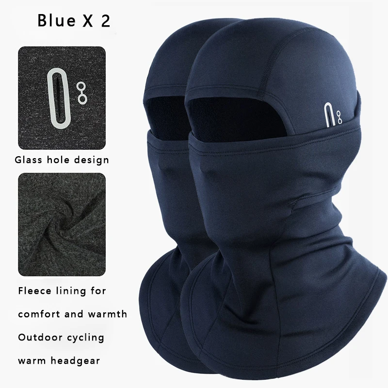 2 Stück Thermo-Fahrradmaske Sturmhaube Vollgesichts-Kopfbedeckung Ski Snowboard Fahrrad Motorrad Winddicht Warm MTB Bike Ausrüstung Image