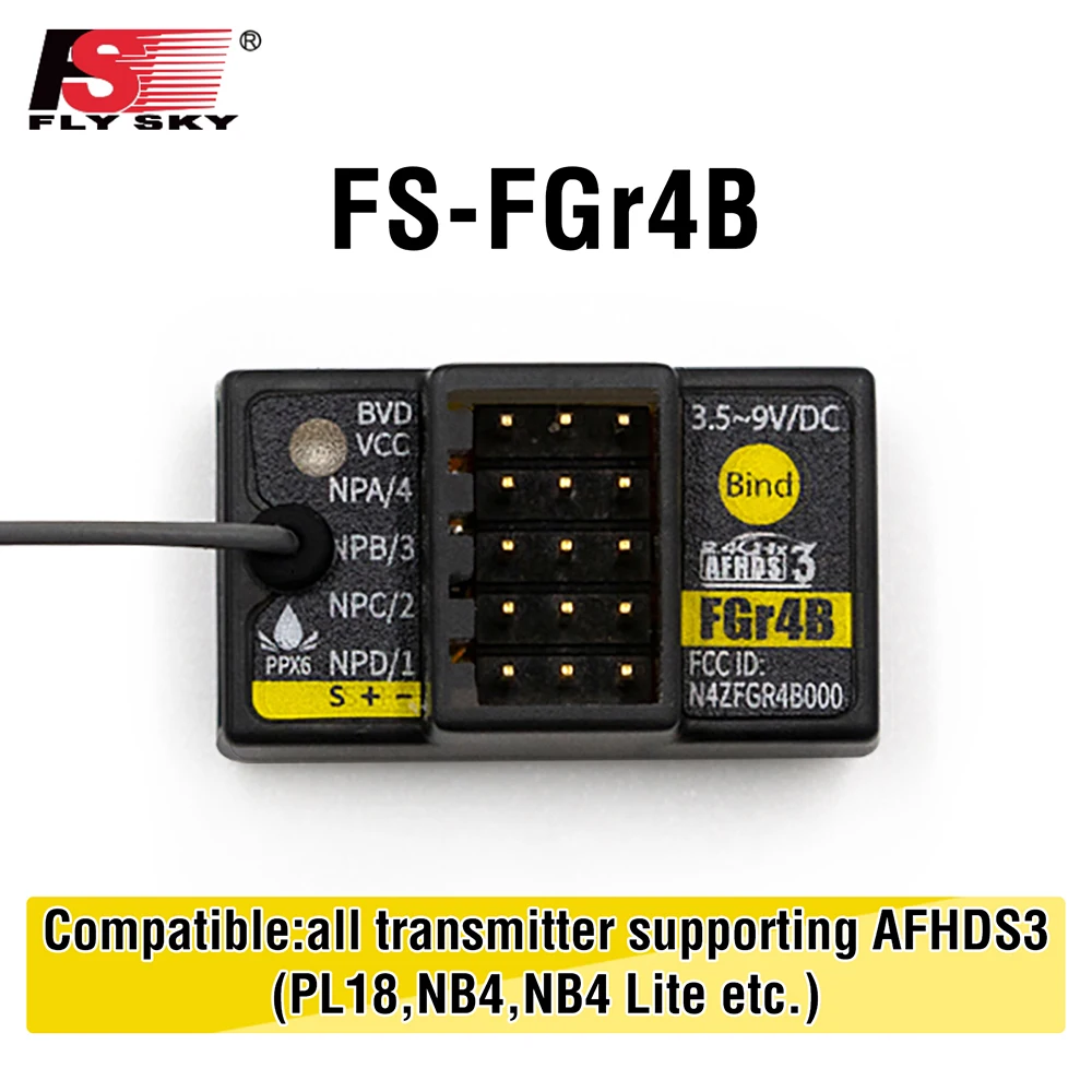FlySky FGr4B 2.4G 4CH Empfänger PWM/PPM/i-bus/S.BUS für PL18 NB4 Lite Sender Image