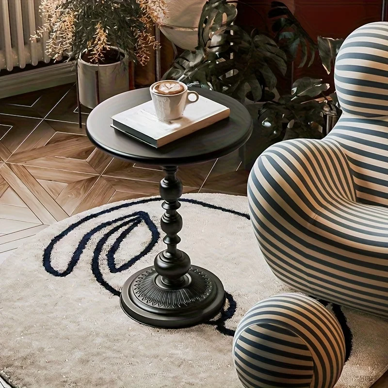 1pc Sofa Beistelltisch Kleine Cremige Wind Wohnzimmer Kreative Kaffee Tisch Moderne Einfache Eisen Balkon Kleinen Runden Tisch