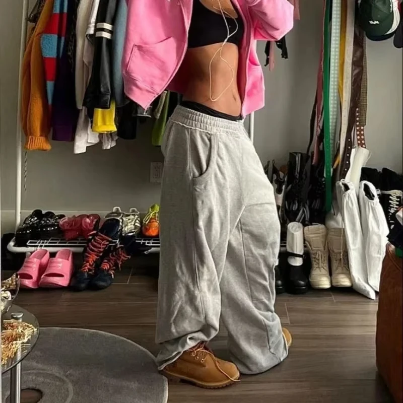 Baggy Frauen Grau Jogginghose Übergroßen Koreanische Mode Jogger Grundlegende Hosen Männer Hip Hop Streetwear Casual Harajuku Hosen
