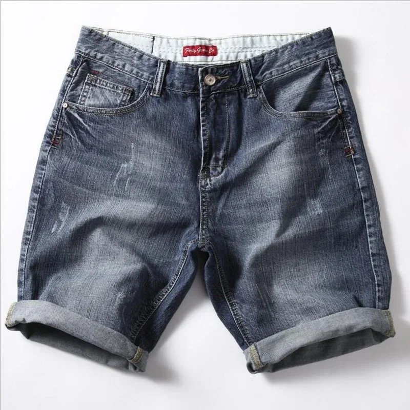 Männer grau Jeans shorts Jeans Hosen gute Qualität Männer Baumwolle knielange kurze Jeans neue Sommer männlich große Jeans shorts 42
