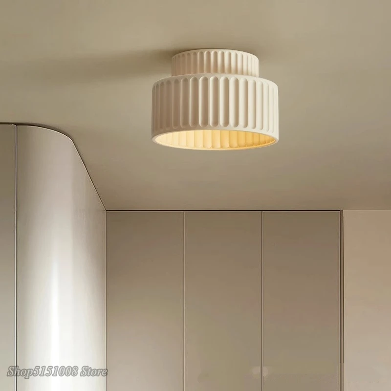 Nordic Creme LED Decke Licht Harz Lampen Schlafzimmer Flur Wohnzimmer Studie Restaurant Decke lampe Hause Innen Dekor Leuchte