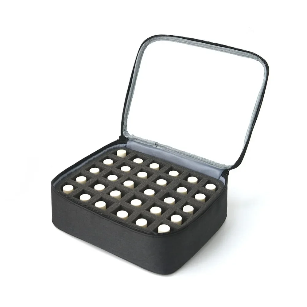 Aufbewahrungstasche für 30 Flaschen Nagellack, mehrfarbige, tragbare, große Kosmetiktasche, bietet Platz für bis zu 30 Flaschen (15 ml), Nagelbohrer Image