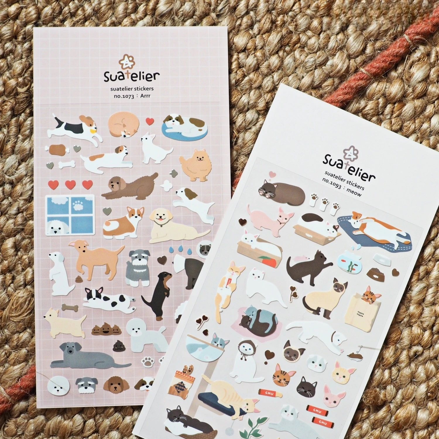 Koreanische Import Suatelier Cartoon Welpen Katzen Meow Aufkleber Dekorative Schreibwaren Aufkleber Scrapbooking DIY Journal Schule Aufkleber Image
